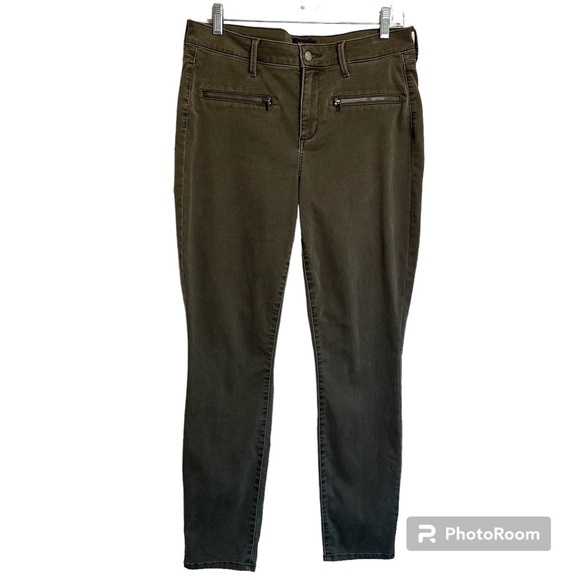 NYDJ Not Your Daughter's Olive Green Wash Skinny Soft Zipper Jeans Pants - Picture 1 of 12